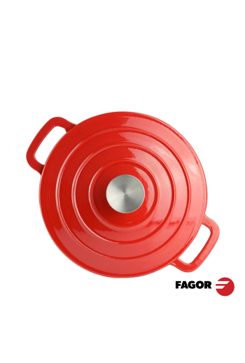MARMITE FAGOR FERRO ECO ROUGE 25CM AVEC COUVERCLE