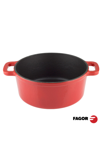 MARMITE FAGOR FERRO ECO ROUGE 25CM AVEC COUVERCLE