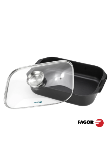 ROTISSOIRE RECTANGULAIRE ANTI-ADHESIF AVEC COUVERCLE 40CM*25CM