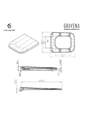 SET CUVETTE SUS QUADRO RIMLESS AVEC ABATTANT SOFT CLOSE
