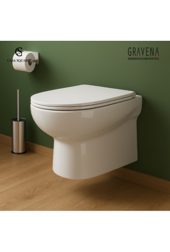 CUVETTE SUS RIMLESS CASANOVA AVEC ABATTANT SOFT CLOSE