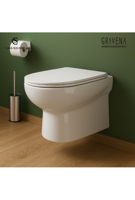 CUVETTE SUS RIMLESS CASANOVA AVEC ABATTANT SOFT CLOSE