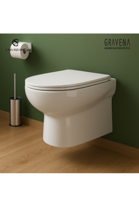 CUVETTE SUS RIMLESS CASANOVA AVEC ABATTANT SOFT CLOSE