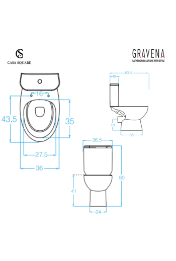 CUVETTE A POSER CASANOVA RIMLESS AVEC RESERVOIR ET ABATTANT
