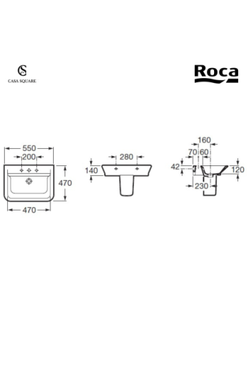 PACK LAVABO GAP ROUND 65CM + SEMI COLONNE BLANC