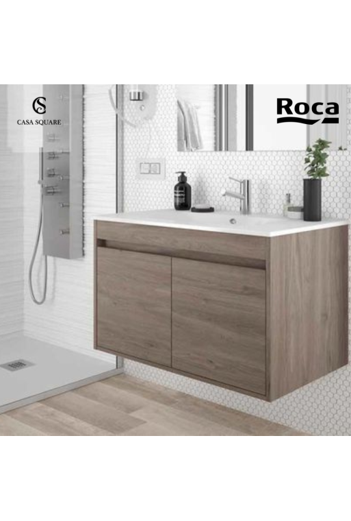 MEUBLE SALLE DE BAINS ROCA 80CM AVEC LAVABO RESINE BLANC
