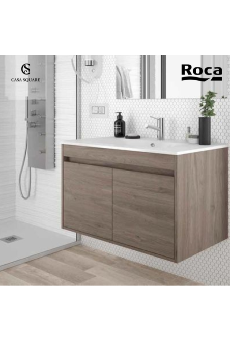 MEUBLE SALLE DE BAINS ROCA 80CM AVEC LAVABO RESINE BLANC