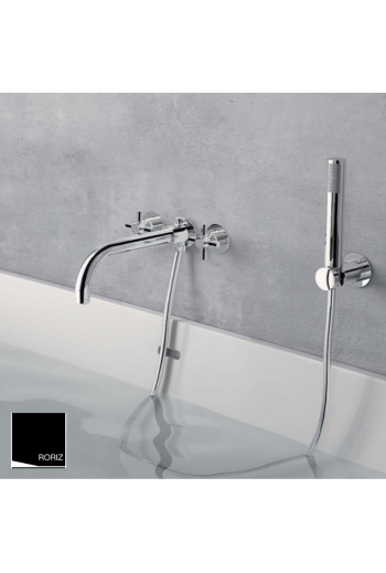 Mélangeur bain de douche MAIA 3 trous ( inclus flexible de douche, support + douchette rond) chromé