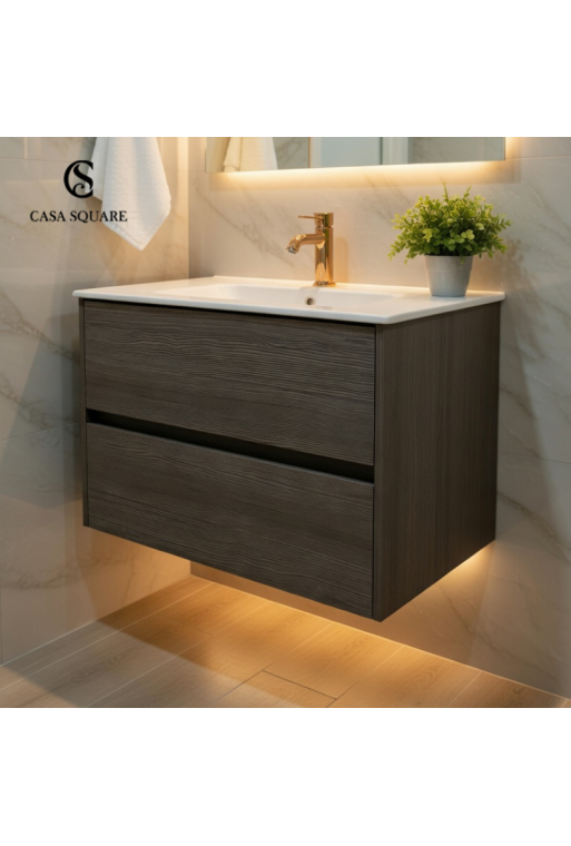 SET MEUBLE LOKE 80 CM CHAMONIX +LAVABO 80 EN RESINE