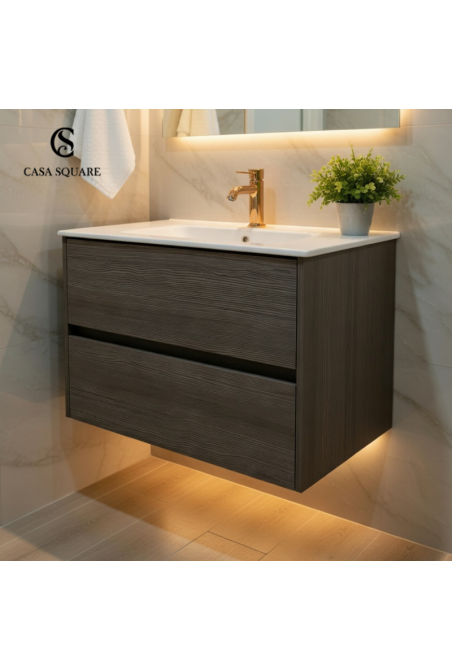 SET MEUBLE LOKE 80 CM CHAMONIX +LAVABO 80 EN RESINE