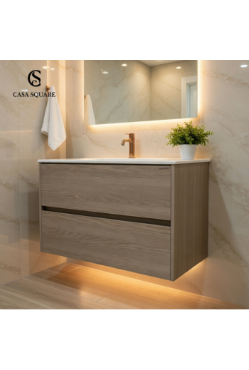 SET MEUBLE LOKE 80 CM FRESNO +LAVABO 80 EN RESINE