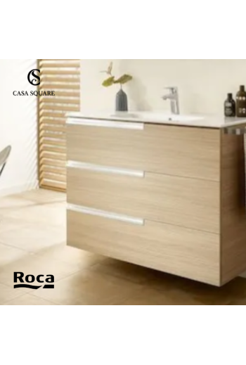 SET MEUBLE VICTORIA-N 60CM 3TIROIRS CHENE TEXTURE AVEC LAVABO RESINE