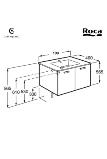 SET MEUBLE BASE VICTORIA 100CM 2PORTES CEDRE NATUREL AVEC LAVABO RESINE