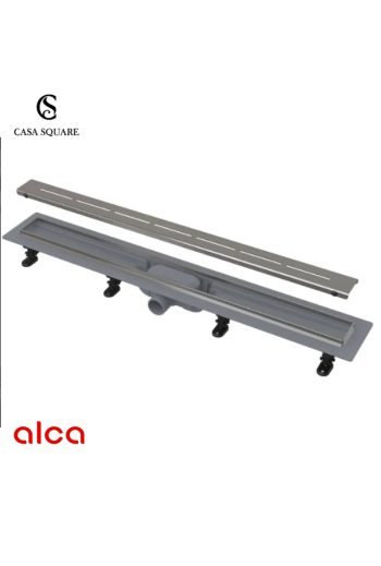 SIPHON PLASTIQUE AVEC CONTOUR EN INOX ENCASTRABLE 550MM COMPLET ALCA