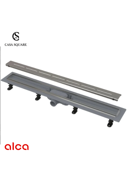 SIPHON PLASTIQUE AVEC CONTOUR EN INOX ENCASTRABLE 550MM COMPLET ALCA