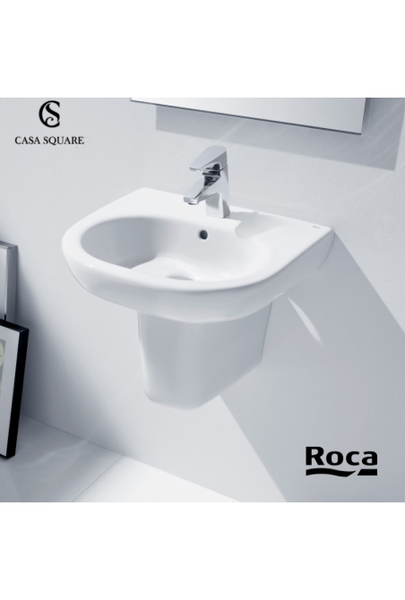 PACK LAVABO MERIDIAN 50CM AVEC SEMI-COLONNE BLANC