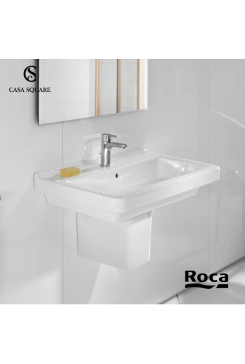 SET LAVABO DAMA-N 55CM AVEC SEMI-COLONNE BLANC