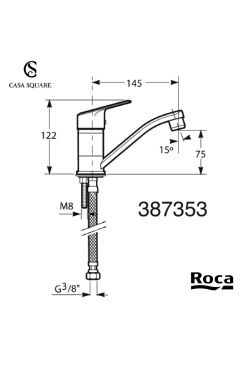 MITIGEUR EVIER CORAL AVEC BEC TUBE 143MM CHROME (SUR STOCK)