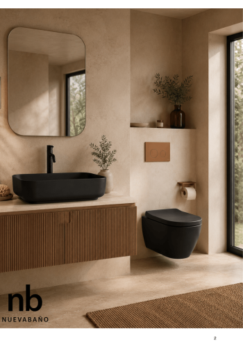 WC suspendu Vega Square Noir avec abattant soft close