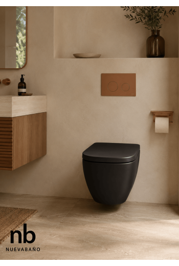 WC suspendu Vega Square Noir avec abattant soft close