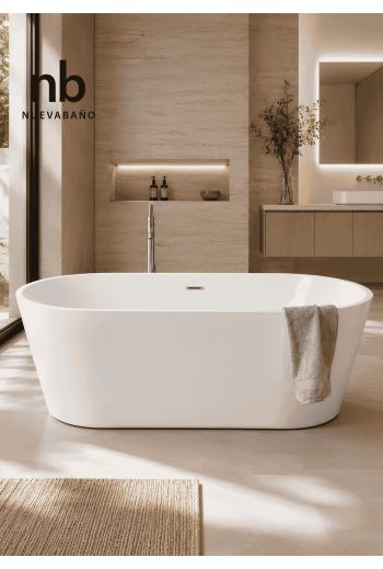 BAIGNOIRE ACRYLIQUE EN ILOT TORINO 168X80CM BLANC BRILLANT