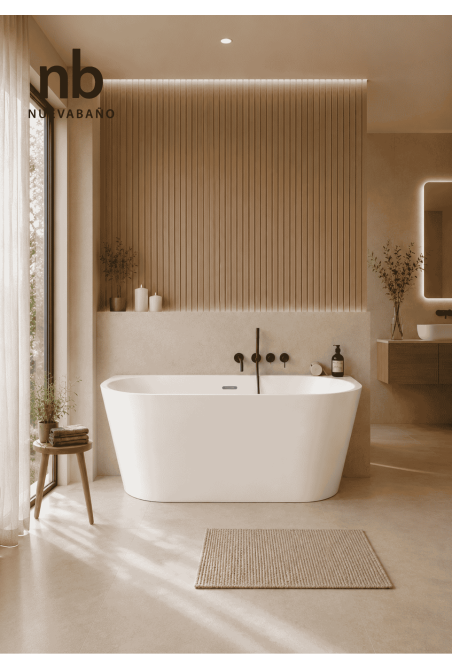 BAIGNOIRE ACRYLIQUE EN ILOT TORINO MURO 170X80CM BLANC BRILLANT