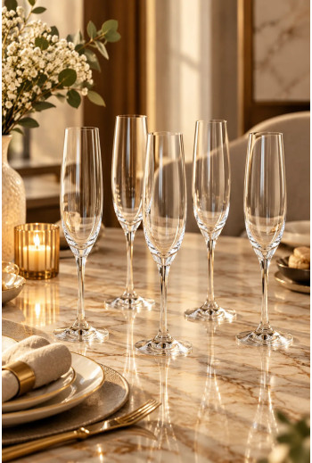 SET DE 6 COUPES à CHAMPAGNE cristal bohemia   220cl