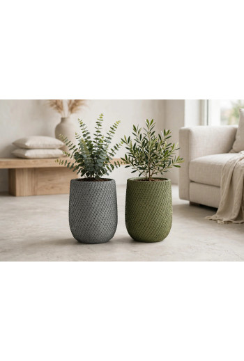 Vase en ciment gris 13x13x28 cm