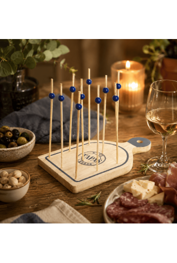 Planche apérative Tapas bleu 19X11X14,5 cm