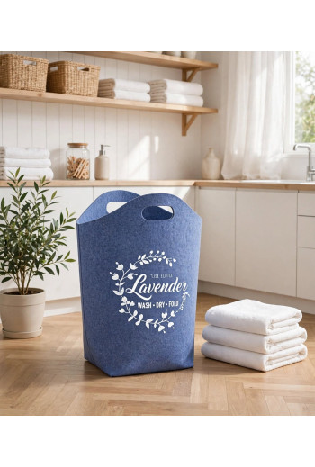 PANIER A LINGE LAUNDRY EN BLEU 52X25X60 cm