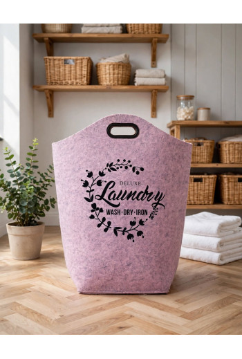 PANIER A LINGE LAUNDRY EN ROSE 52X25X60 cm