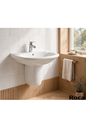 SET LAVABO GIRALDA 63CM AVEC SEMI COLONNE BLANC