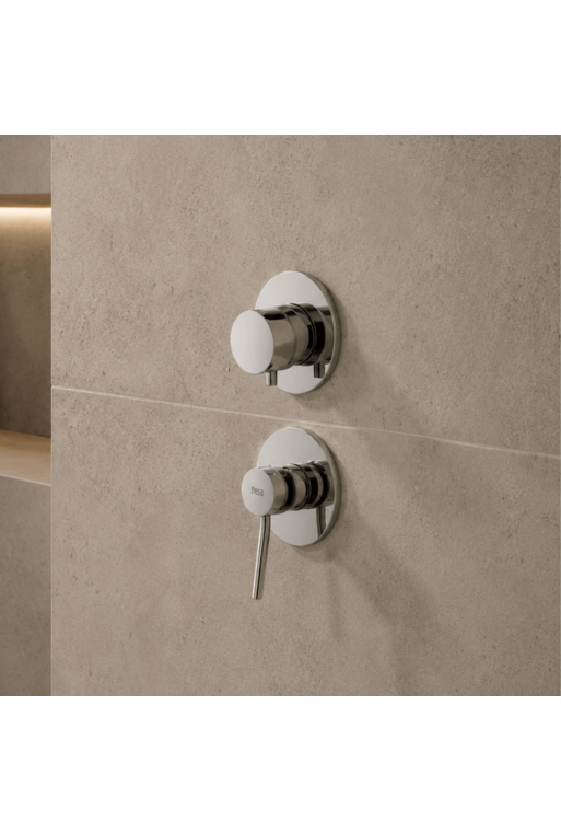 MITIGEUR DE DOUCHE ENCASTREE MINIMALE 5 VOIES AVEC INVERSEUR ROND CHROME
