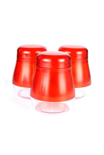 Set de 3 pots rouges