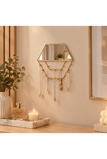 Miroir  COLGADORES hexagonal 27X3,5X27 cm