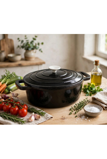 MARMITE FAGOR EN FONTE ECO OVAL NOIR 27 CM AVEC COUVERCLE