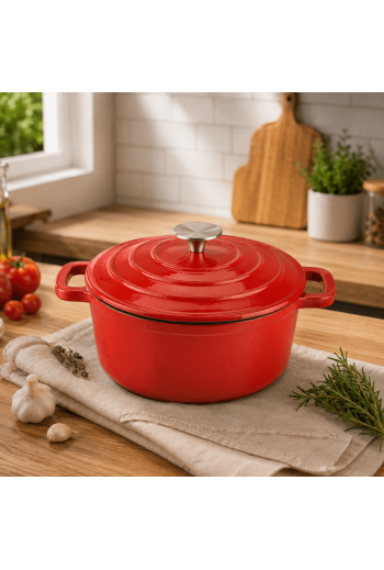 MARMITE FAGOR FERRO ECO ROUGE 25CM AVEC COUVERCLE