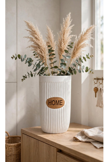 Pot en ciment  BLANC 11,5X11,5X22,5 cm