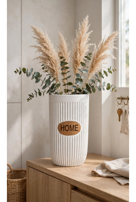 Pot en ciment  BLANC 11,5X11,5X22,5 cm