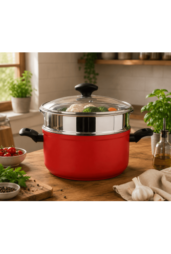 Marmitte cuisson vapeur Fagor Maxima rouge 20cm