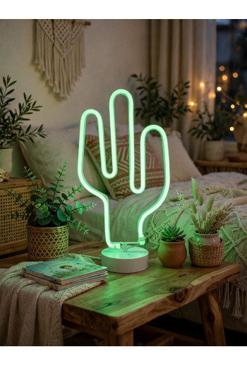 LAMPE DE TABLE CACTUS EN  MÉTAL 18X10X37 CM