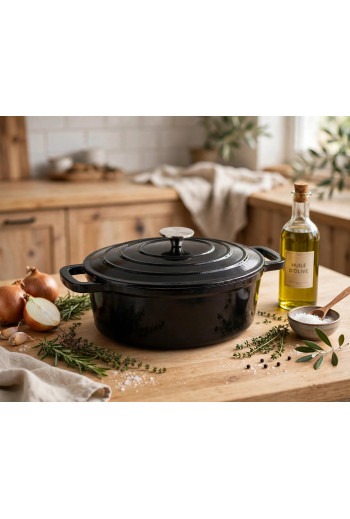 MARMITE FAGOR EN FONTE ECO OVAL NOIR 27 CM AVEC COUVERCLE