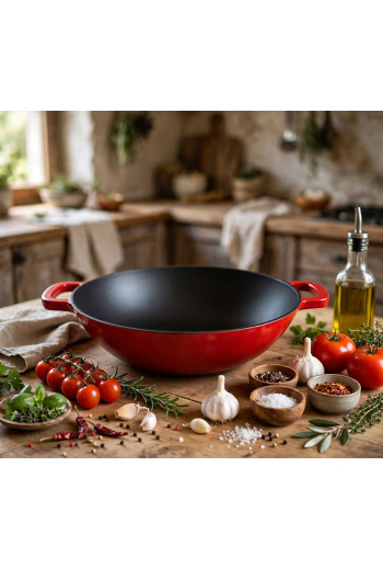CASSEROLE FERRO ECO ROUGE 30CM SANS COUVERCLE