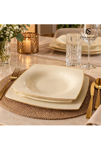 SERVICE EN PORCELAINE 18 PC CARRE BLANC SALE
