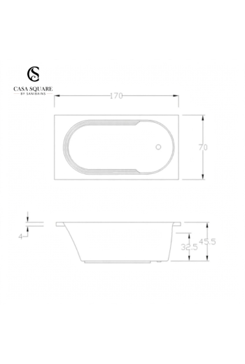 SET BAIGNOIRE CHRISTINA 170X70CM AVEC TABLIER ET BONDE VIDANGE A504KMV