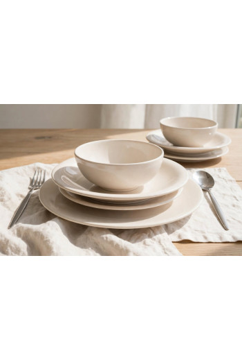 Service de table EGE 24pièces beige en grès