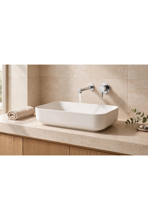 PACK VASQUE A POSER EVONA AVEC MITIGEUR LAVABO 2 TROUS