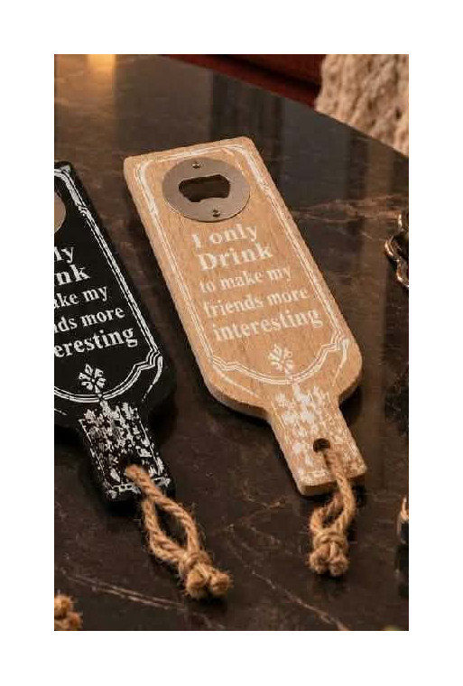 Ouvre bouteille en bois beige