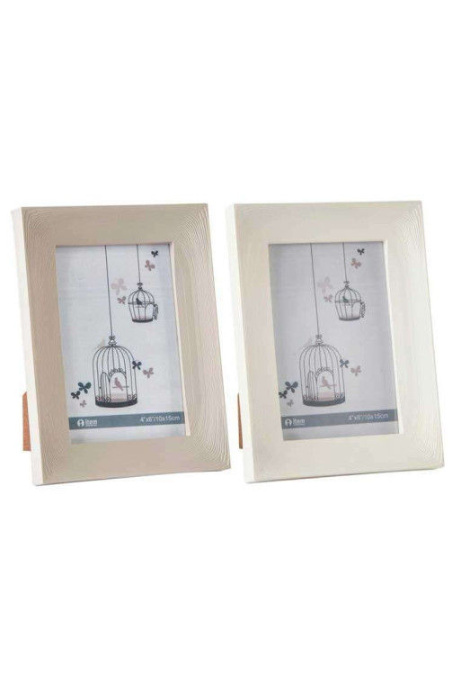 Set de 2 cadres photos effet bois 10x15 cm