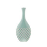 Vase bleu en porcelaine avec relief H:26,5 cm